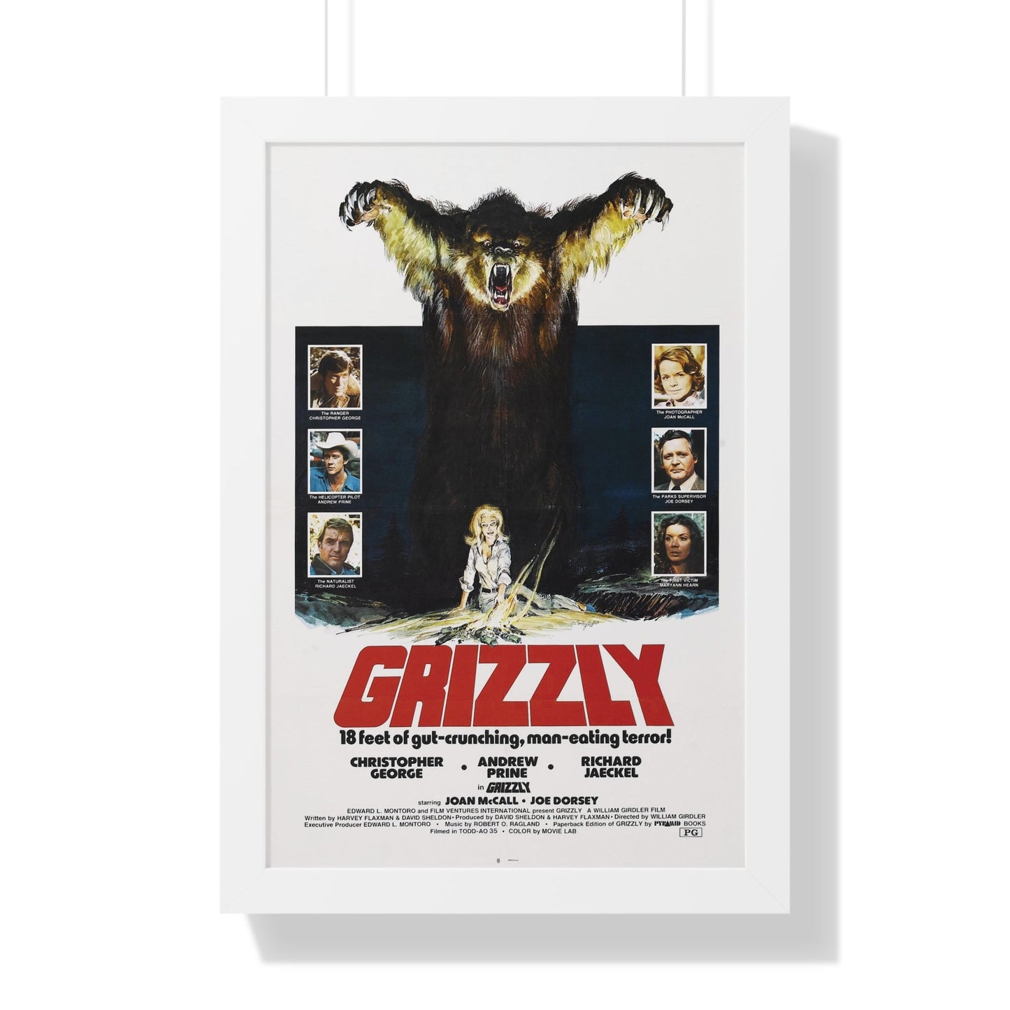 GRIZZLY 1976 - Framed Movie Poster-16″ x 24″-The Sticker Space