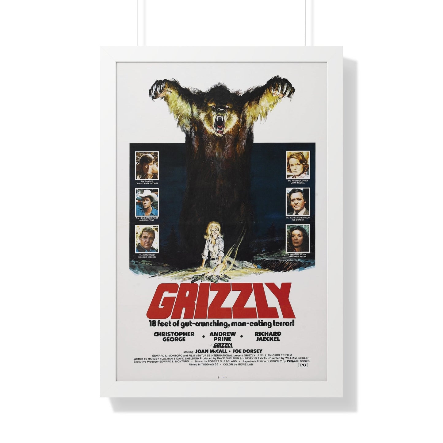 GRIZZLY 1976 - Framed Movie Poster-20" x 30"-The Sticker Space