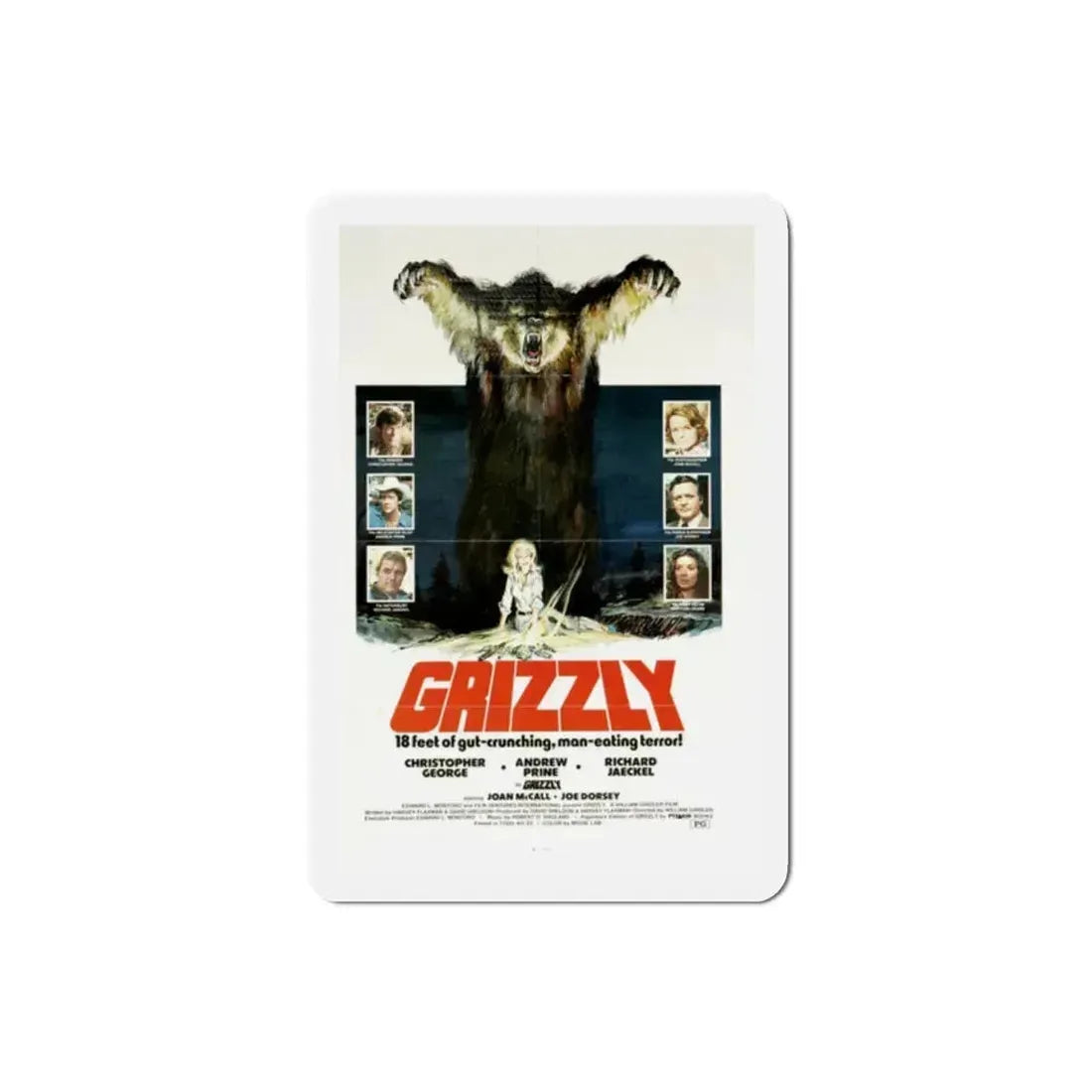 Grizzly 1976 Movie Poster Refrigerator Magnet 2 Inch - The Sticker Space