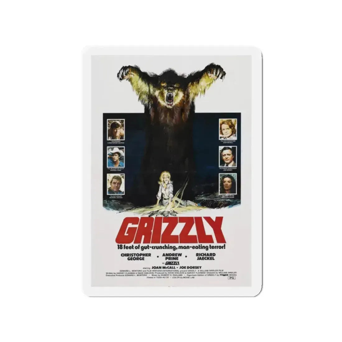 GRIZZLY 1976 Movie Poster - Refrigerator Magnet 2 Inch - The Sticker Space