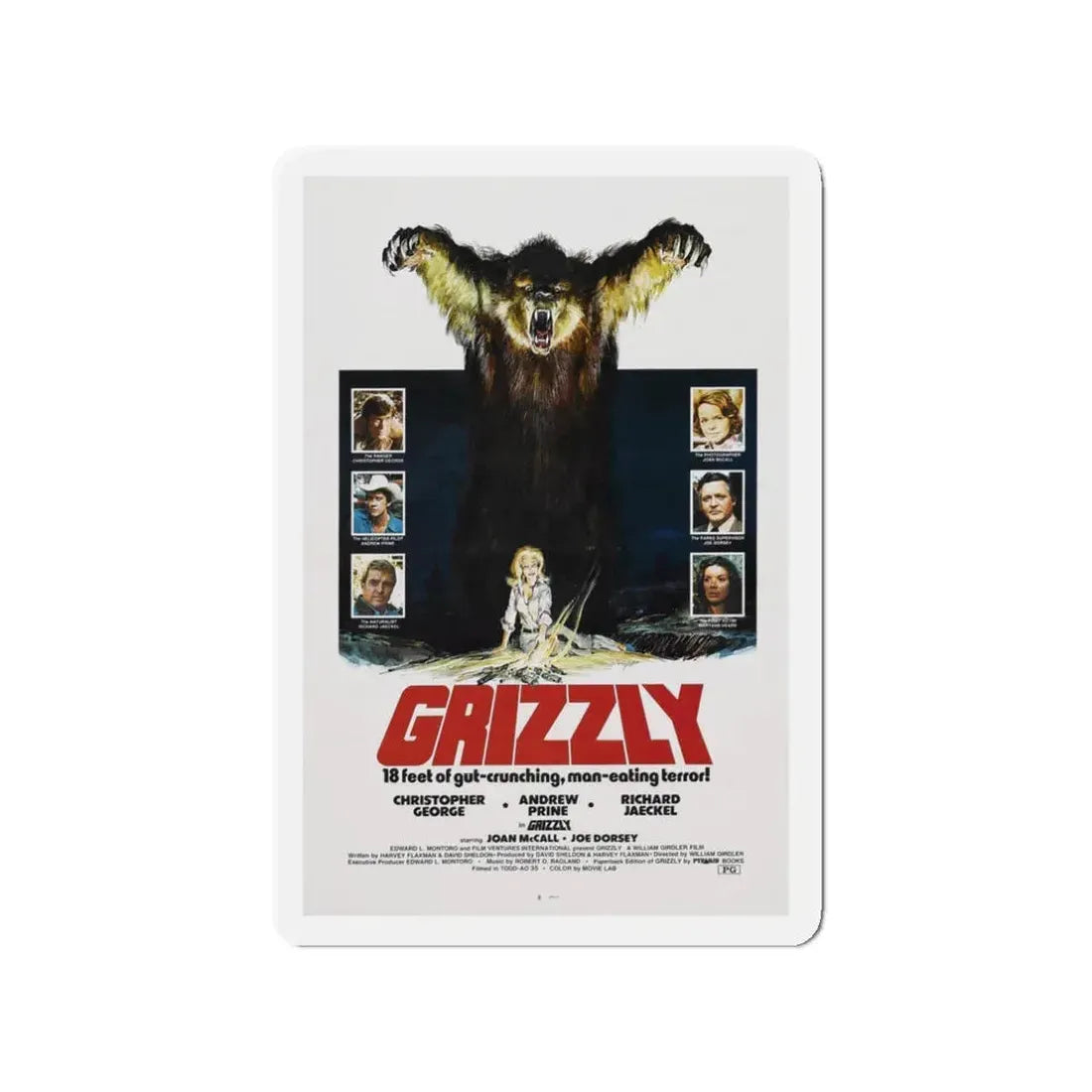 GRIZZLY 1976 Movie Poster - Refrigerator Magnet 3 Inch - The Sticker Space