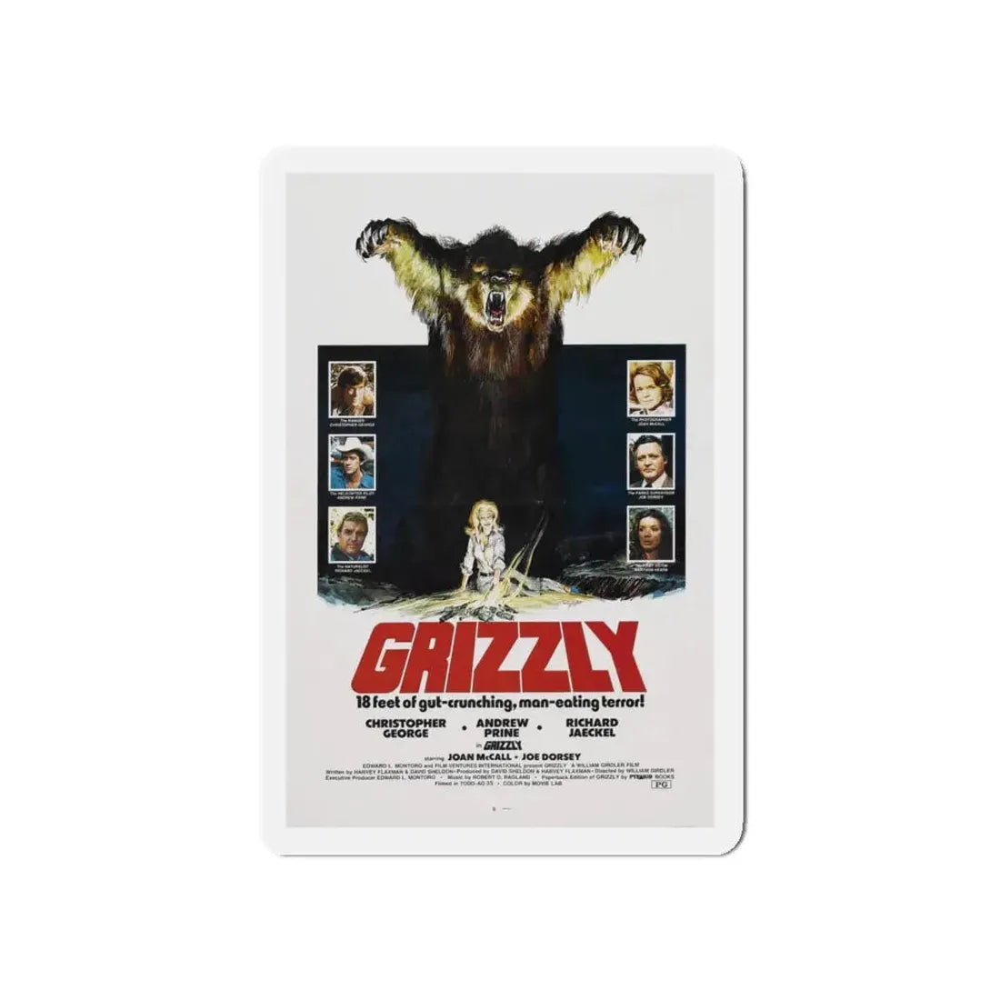 GRIZZLY 1976 Movie Poster - Refrigerator Magnet 5 Inch - The Sticker Space