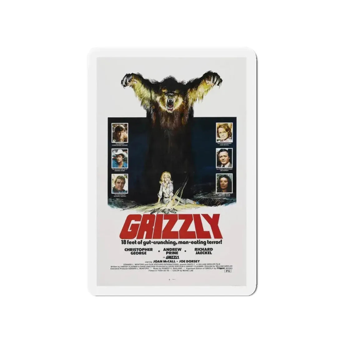 GRIZZLY 1976 Movie Poster - Refrigerator Magnet - The Sticker Space