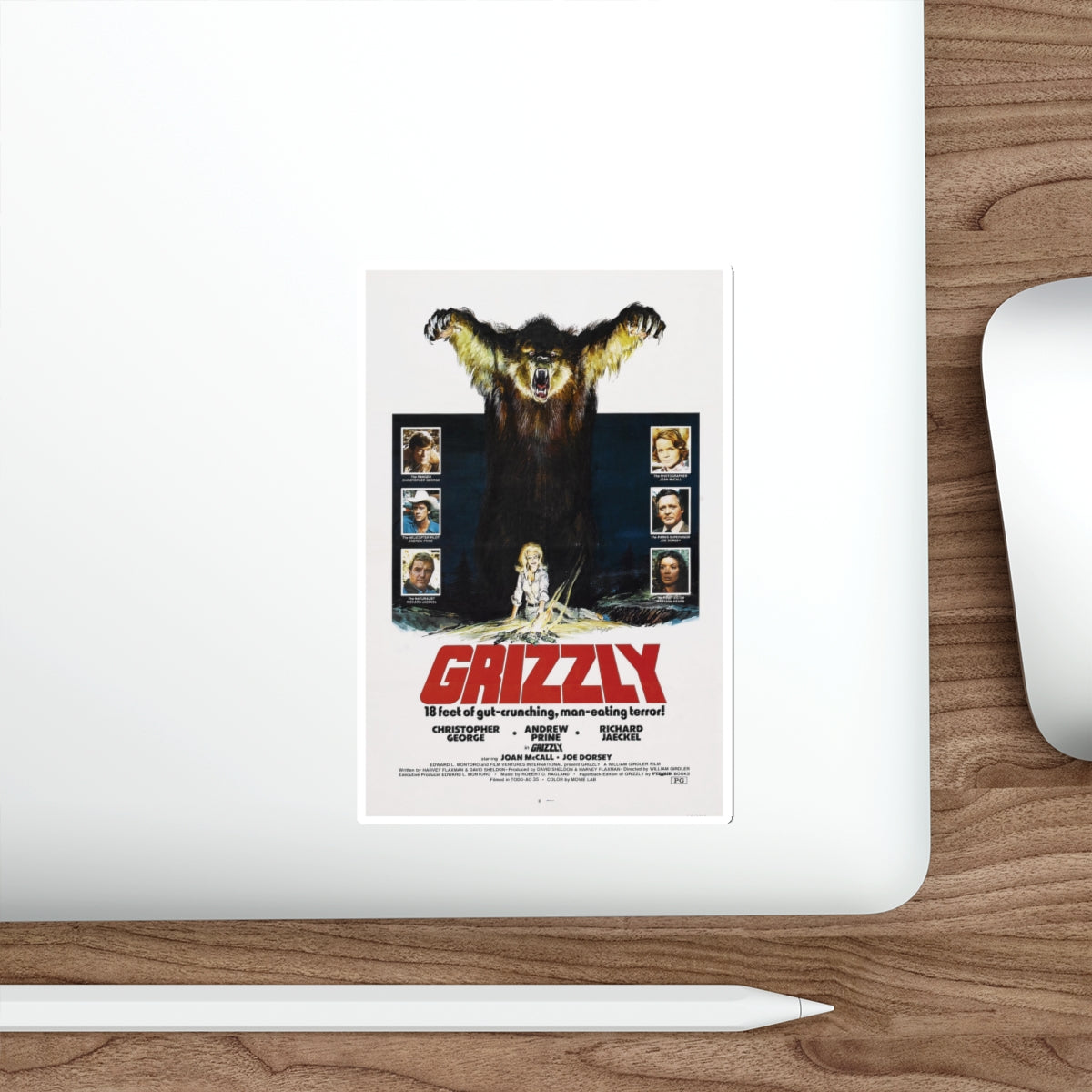 GRIZZLY 1976 Movie Poster STICKER Vinyl Die-Cut Decal-The Sticker Space