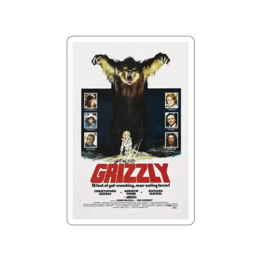 GRIZZLY 1976 Movie Poster STICKER Vinyl Die-Cut Decal 2 Inch - The Sticker Space