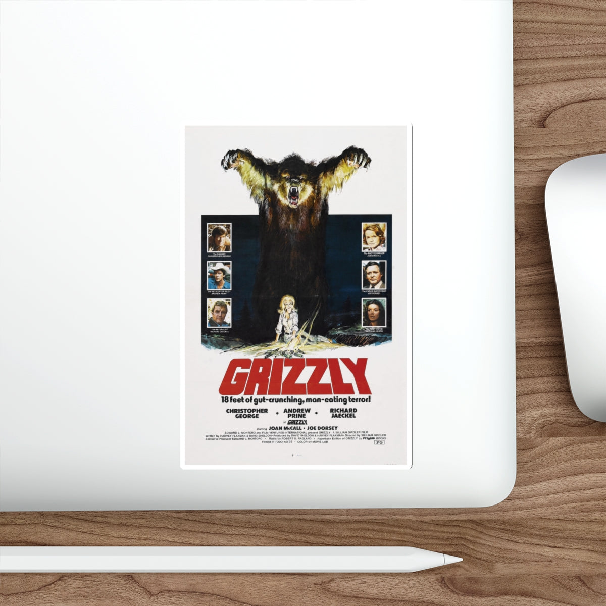 GRIZZLY 1976 Movie Poster STICKER Vinyl Die-Cut Decal-The Sticker Space