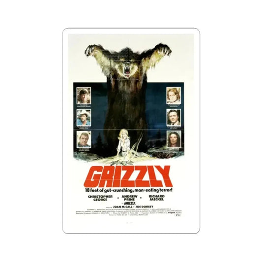 Grizzly 1976 Movie Poster - STICKER Vinyl Kiss-Cut Decal 2 Inch White - The Sticker Space