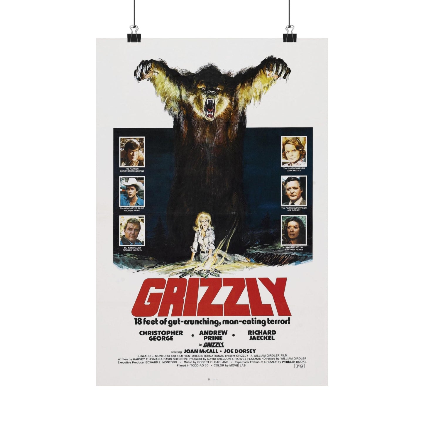 GRIZZLY 1976 - Paper Movie Poster-12″ x 18″-The Sticker Space