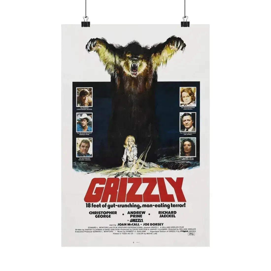 GRIZZLY 1976 - Paper Movie Poster 12″ x 18″ Matte - The Sticker Space