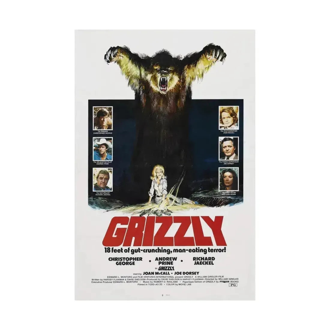 GRIZZLY 1976 - Paper Movie Poster - The Sticker Space