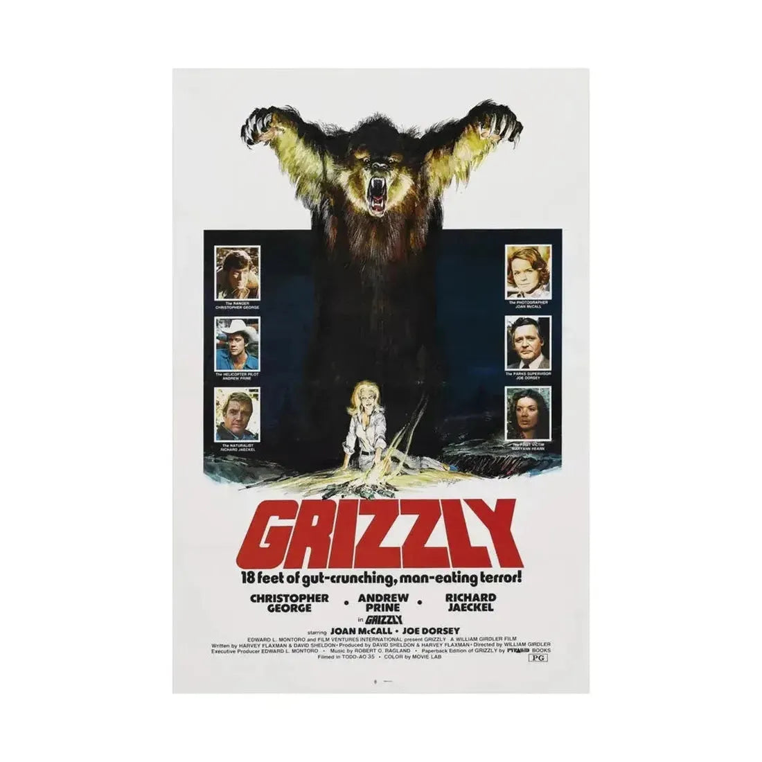 GRIZZLY 1976 - Paper Movie Poster - The Sticker Space