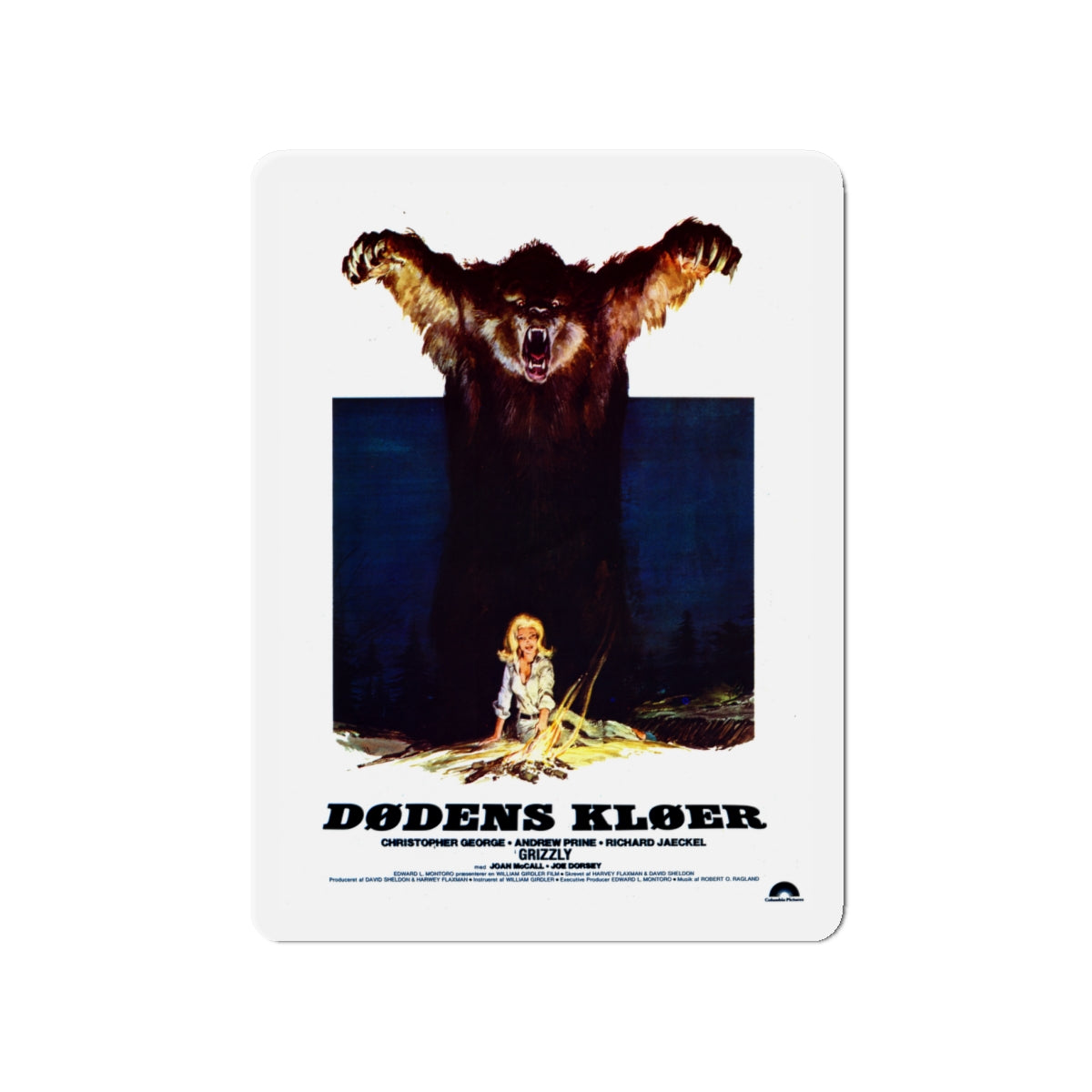 GRIZZLY (DANISH) 1976 Movie Poster - Die-Cut Magnet-4" x 4"-The Sticker Space