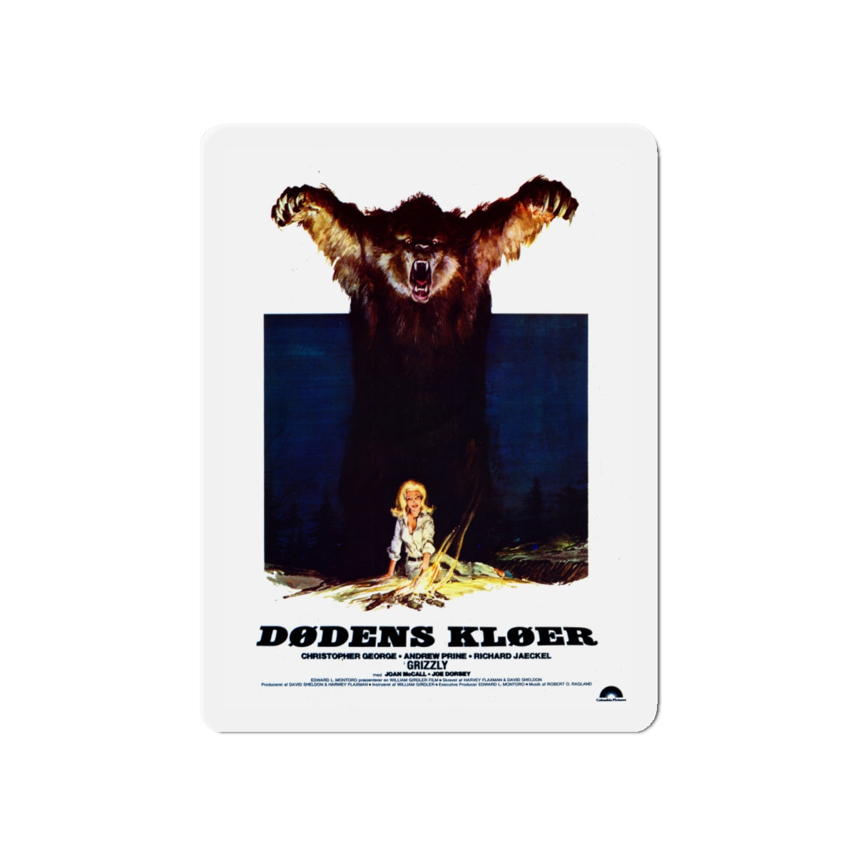 GRIZZLY (DANISH) 1976 Movie Poster - Die-Cut Magnet-5" x 5"-The Sticker Space