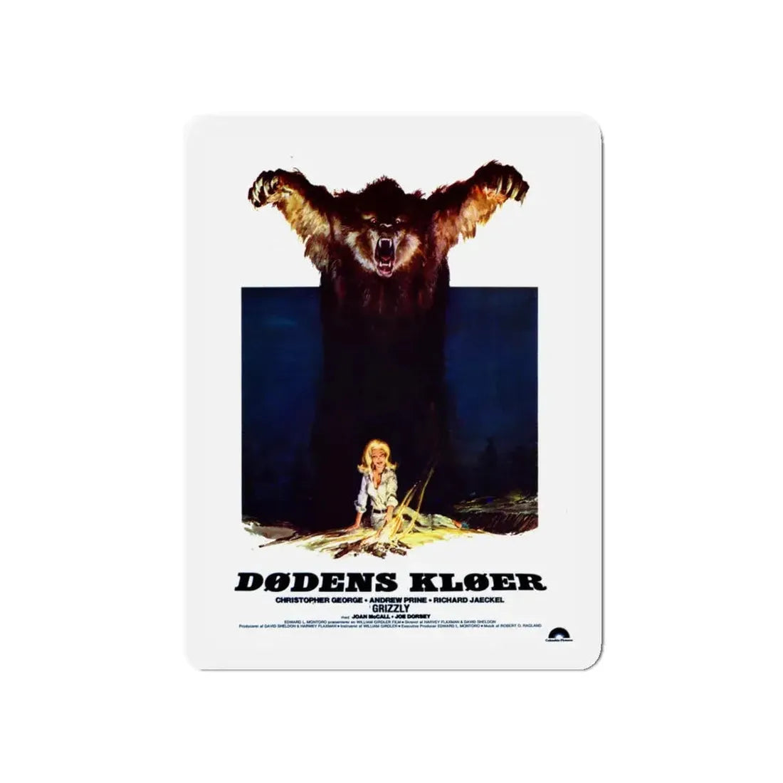 GRIZZLY (DANISH) 1976 Movie Poster - Refrigerator Magnet 5 Inch - The Sticker Space