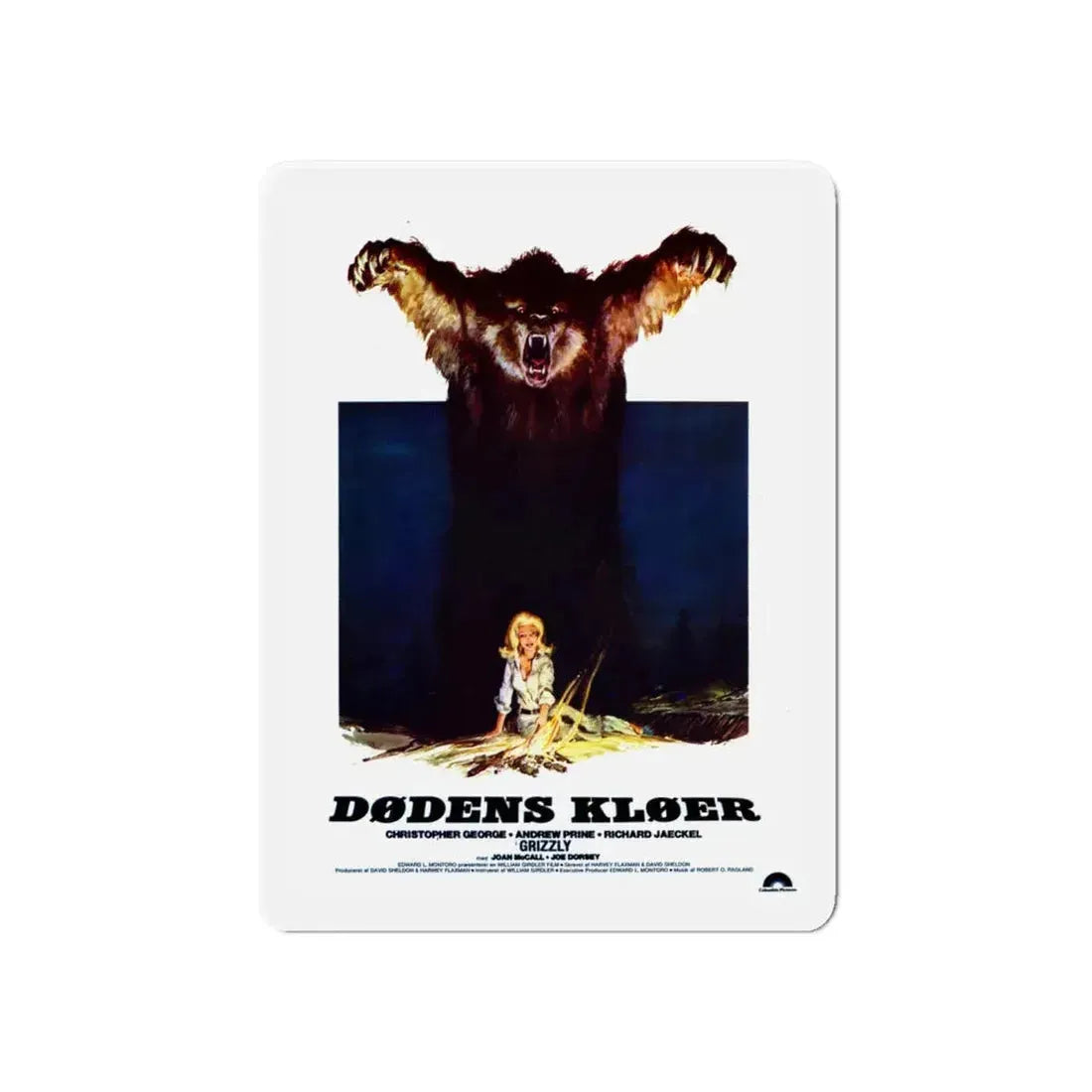 GRIZZLY (DANISH) 1976 Movie Poster - Refrigerator Magnet 6 Inch - The Sticker Space