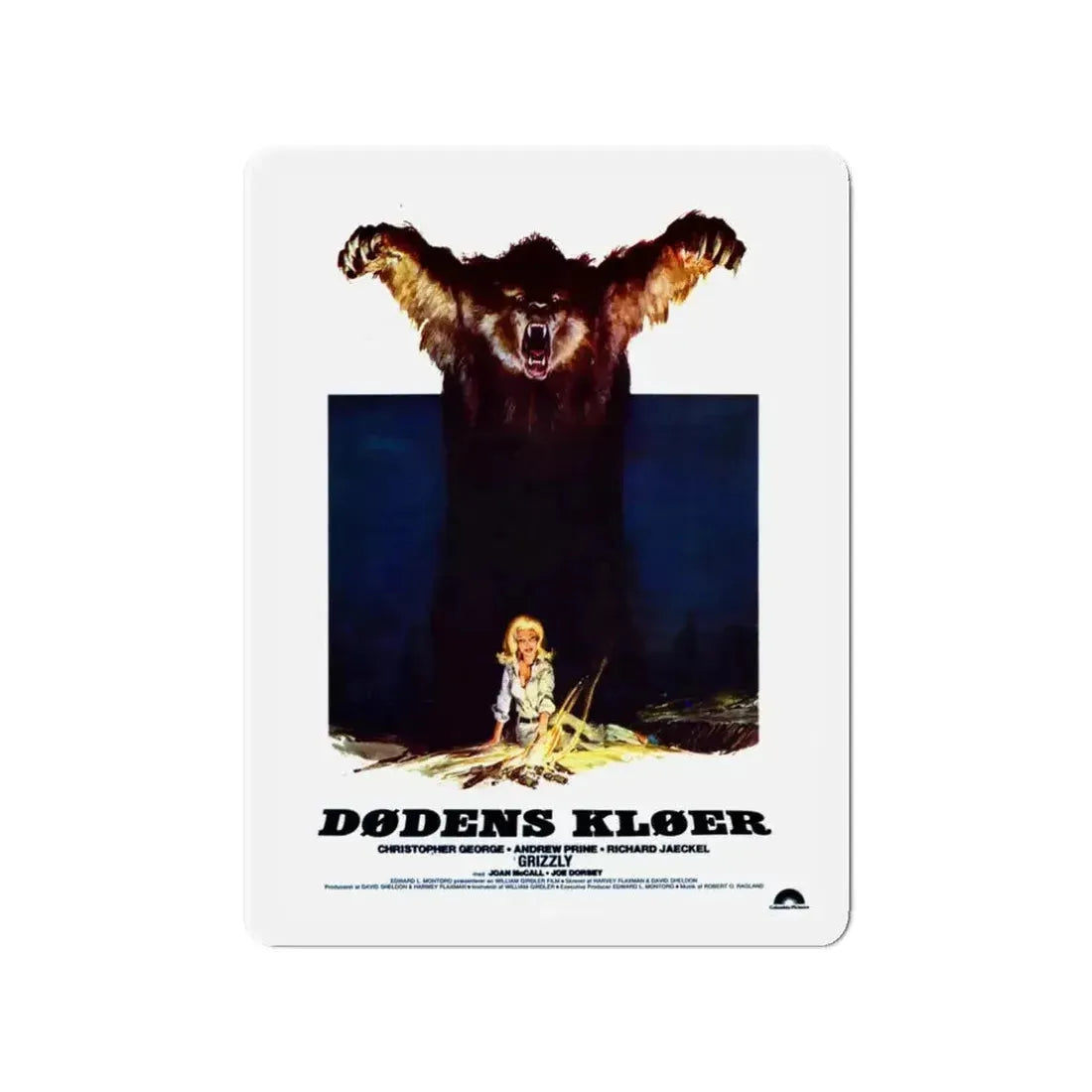 GRIZZLY (DANISH) 1976 Movie Poster - Refrigerator Magnet - The Sticker Space
