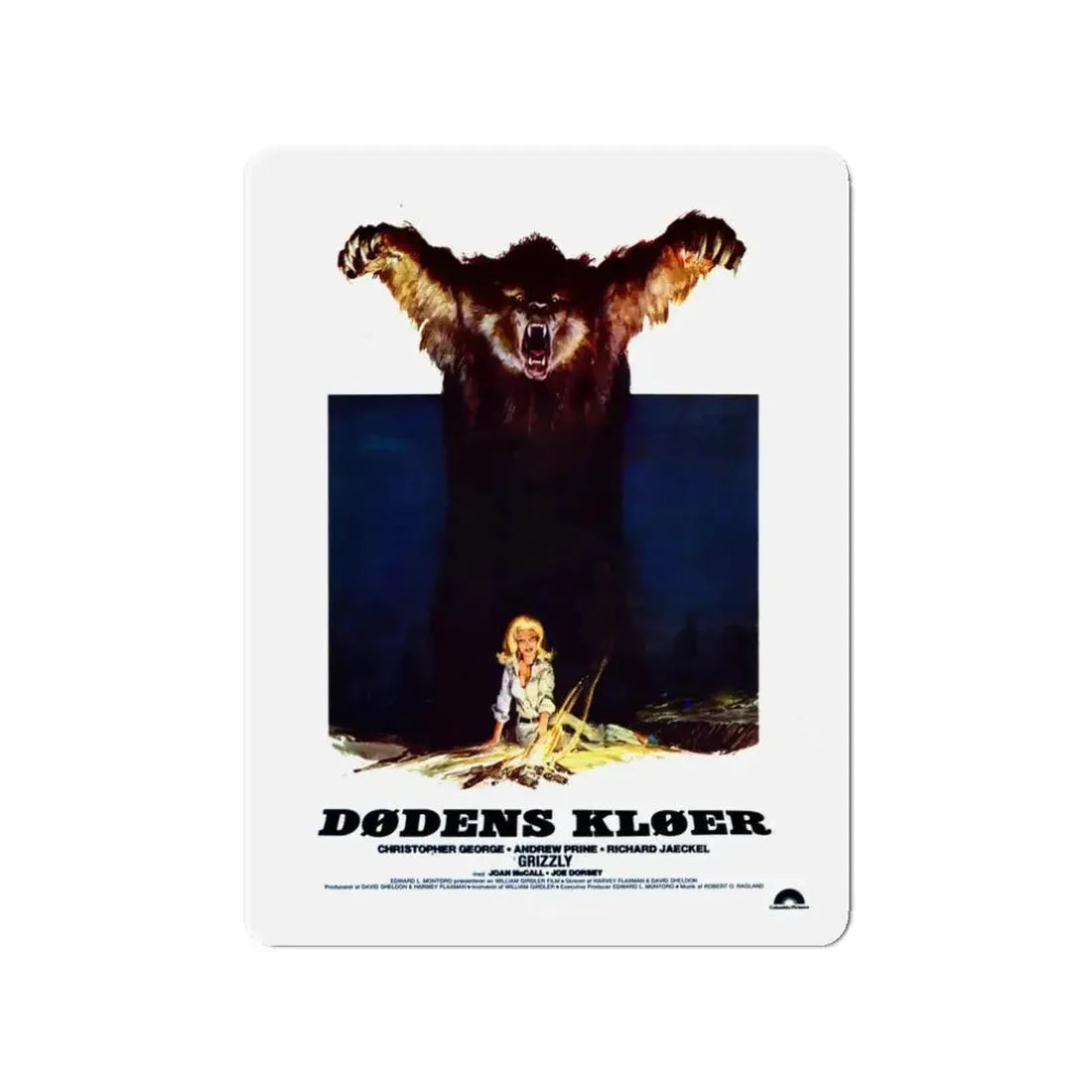 GRIZZLY (DANISH) 1976 Movie Poster - Refrigerator Magnet - The Sticker Space