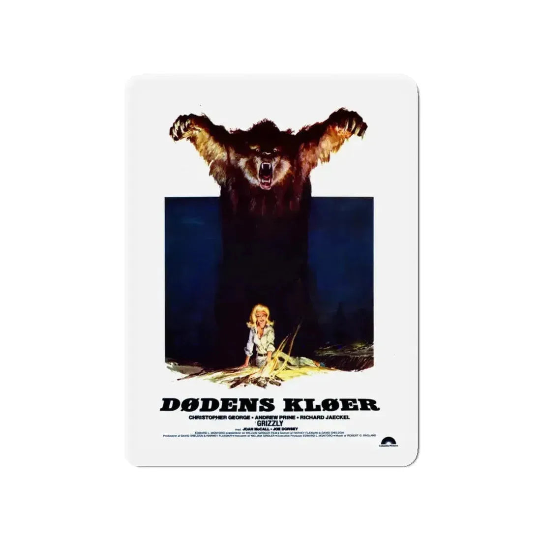 GRIZZLY (DANISH) 1976 Movie Poster - Refrigerator Magnet - The Sticker Space