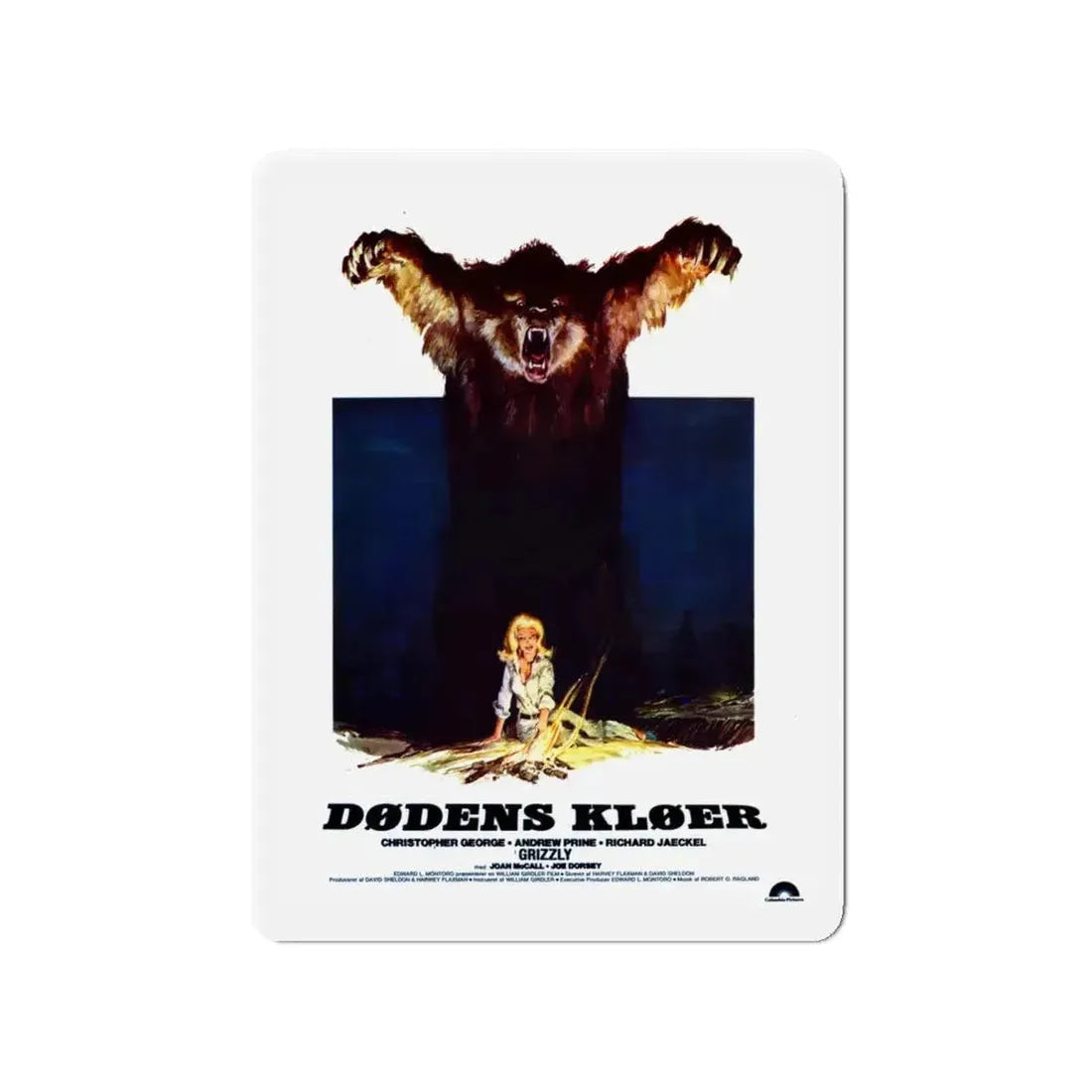 GRIZZLY (DANISH) 1976 Movie Poster - Refrigerator Magnet - The Sticker Space