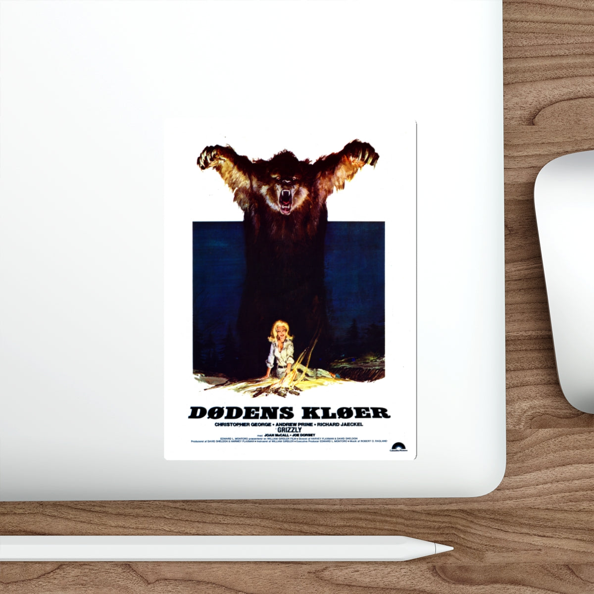 GRIZZLY (DANISH) 1976 Movie Poster STICKER Vinyl Die-Cut Decal-The Sticker Space