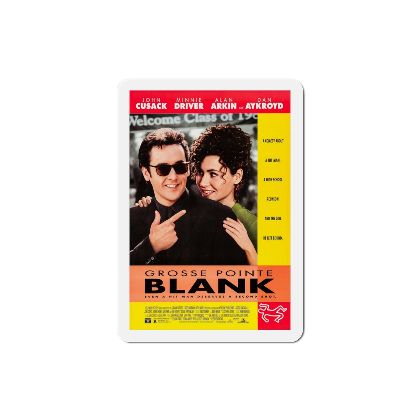 Grosse Pointe Blank 1997 Movie Poster Die-Cut Magnet-3" x 3"-The Sticker Space