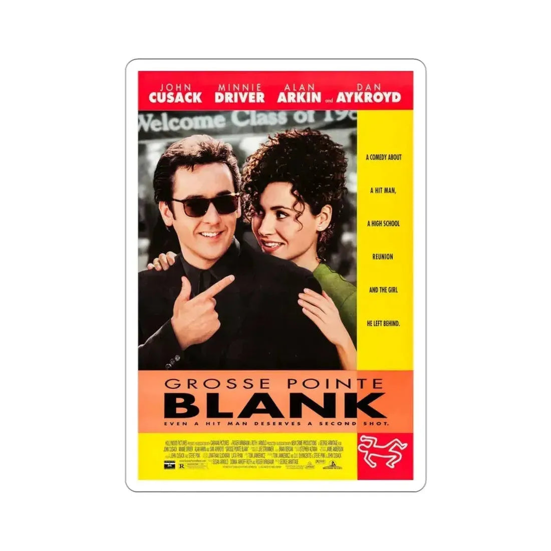 Grosse Pointe Blank 1997 Movie Poster STICKER Vinyl Die-Cut Decal 3 Inch - The Sticker Space