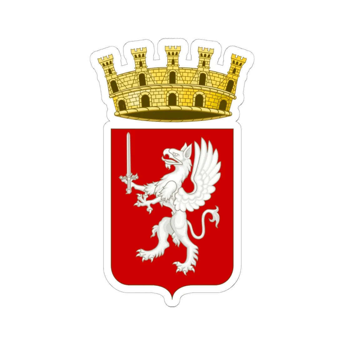 Grosseto-Stemma (Italy) (Coat of Arms) STICKER Vinyl Kiss-Cut Decal 6 Inch White - The Sticker Space