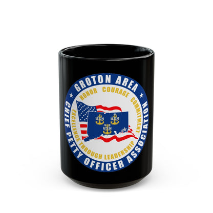 Groton Area CPOA Chief Petty Officer Associations (U.S. Navy) Black Coffee Mug-15oz-The Sticker Space