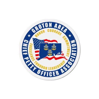 Groton Area CPOA Chief Petty Officer Associations (U.S. Navy) Die-Cut Magnet-3" x 3"-The Sticker Space