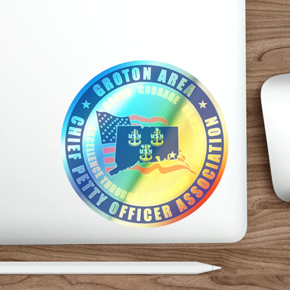 Groton Area CPOA Chief Petty Officer Associations (U.S. Navy) Holographic STICKER Die-Cut Vinyl Decal-The Sticker Space