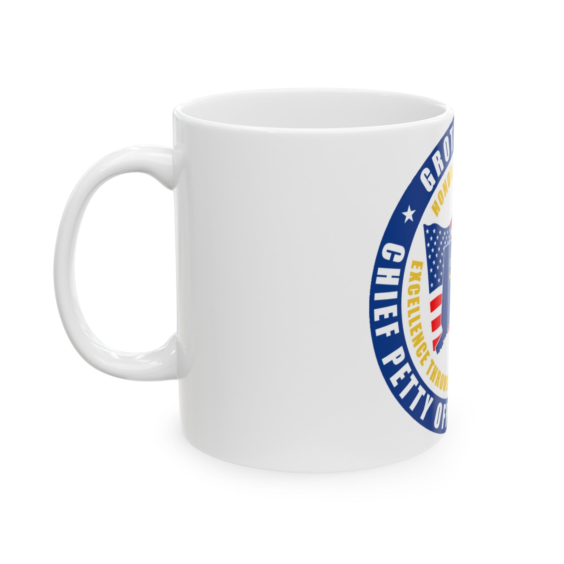 Groton Area CPOA Chief Petty Officer Associations (U.S. Navy) White Coffee Mug-The Sticker Space