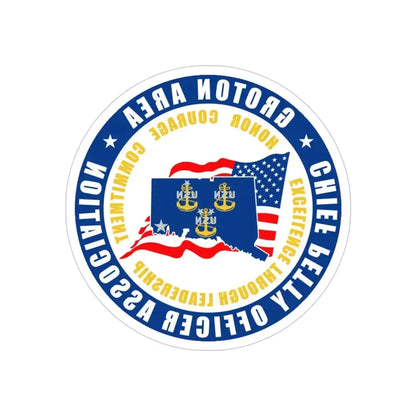 Groton Area CPOA Chief Petty Officer Associations (U.S. Navy) REVERSE PRINT Transparent Die-Cut STICKER 4 Inch Die-Cut Transparent - The Sticker Space