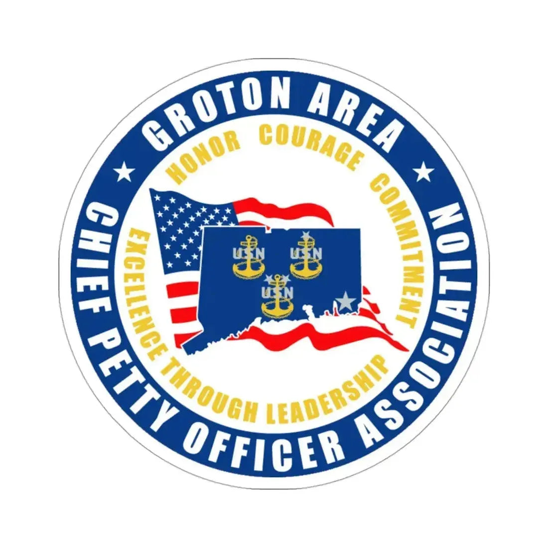 Groton Area CPOA Chief Petty Officer Associations (U.S. Navy) STICKER Vinyl Die-Cut Decal - The Sticker Space