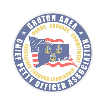 Groton Area CPOA Chief Petty Officer Associations (U.S. Navy) STICKER Vinyl Kiss-Cut Decal 2 Inch Transparent - The Sticker Space