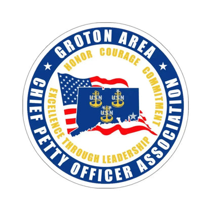 Groton Area CPOA Chief Petty Officer Associations (U.S. Navy) STICKER Vinyl Kiss-Cut Decal 3 Inch White - The Sticker Space