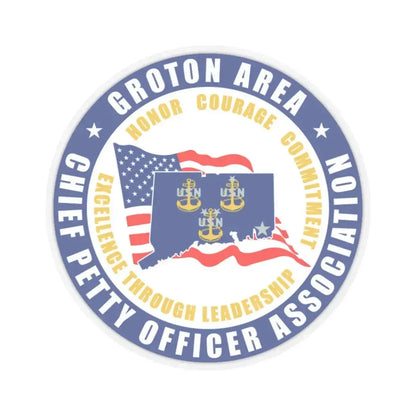 Groton Area CPOA Chief Petty Officer Associations (U.S. Navy) STICKER Vinyl Kiss-Cut Decal 6 Inch Transparent - The Sticker Space
