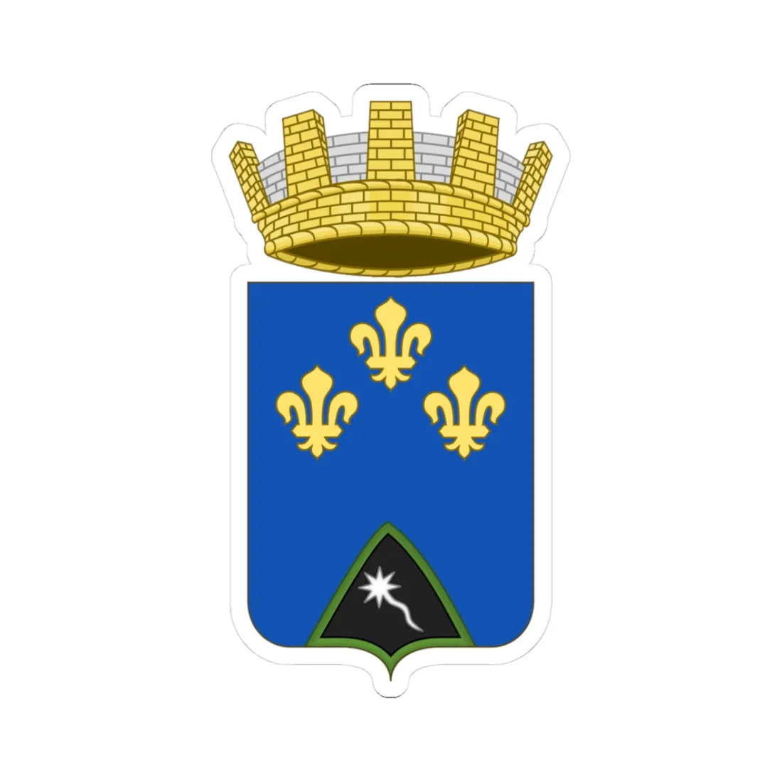 Grotte di Castro-Stemma (Italy) (Coat of Arms) STICKER Vinyl Kiss-Cut Decal 3 Inch White - The Sticker Space