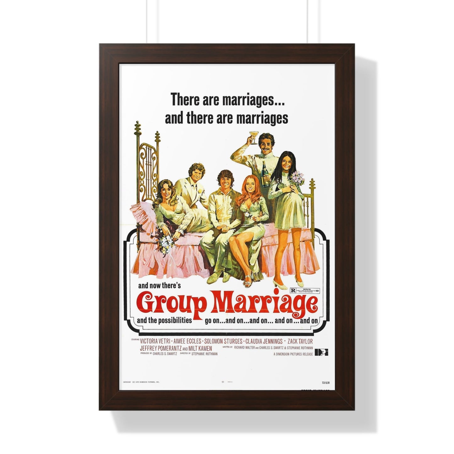 GROUP MARRIAGE 1972 - Framed Movie Poster-16″ x 24″-The Sticker Space