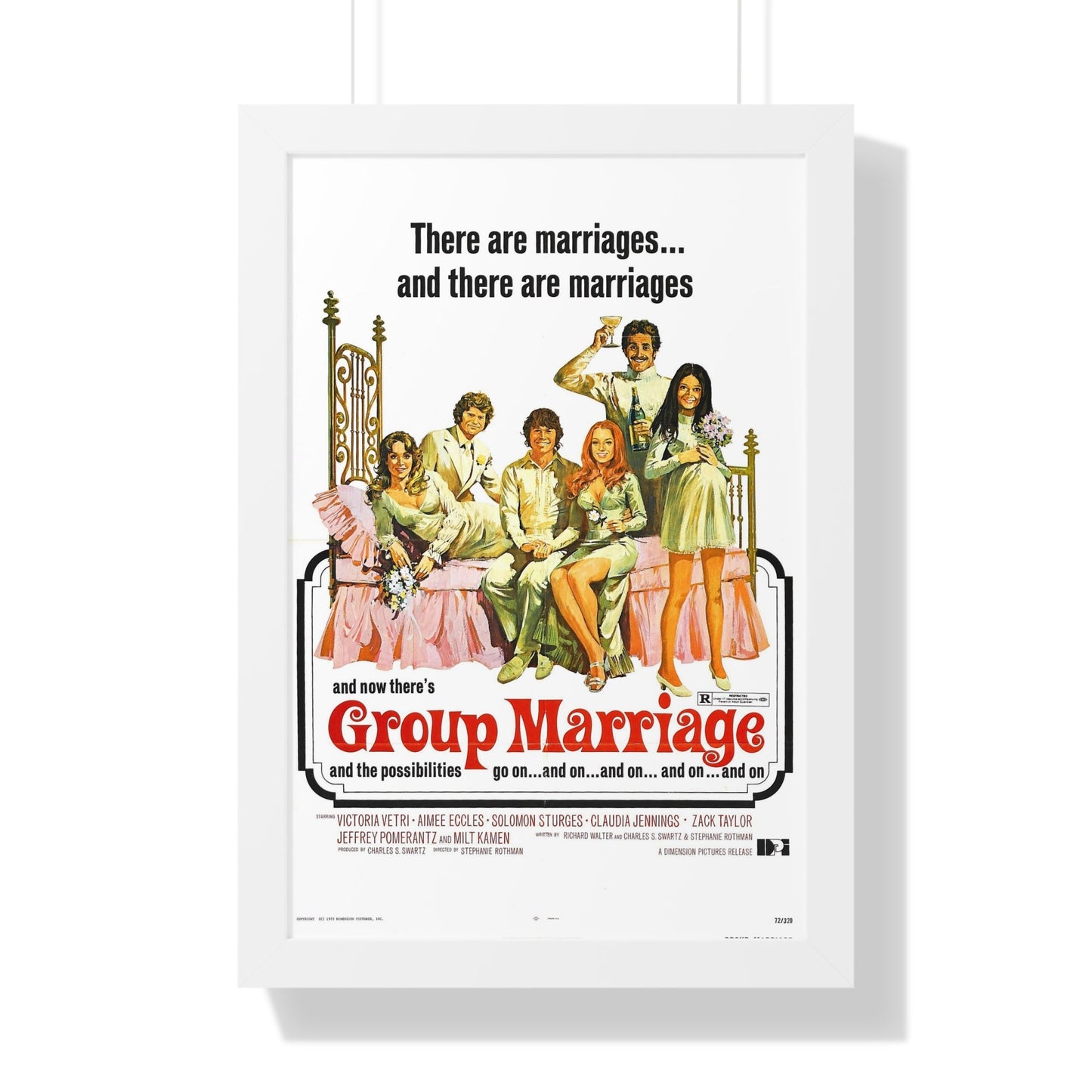 GROUP MARRIAGE 1972 - Framed Movie Poster-16″ x 24″-The Sticker Space