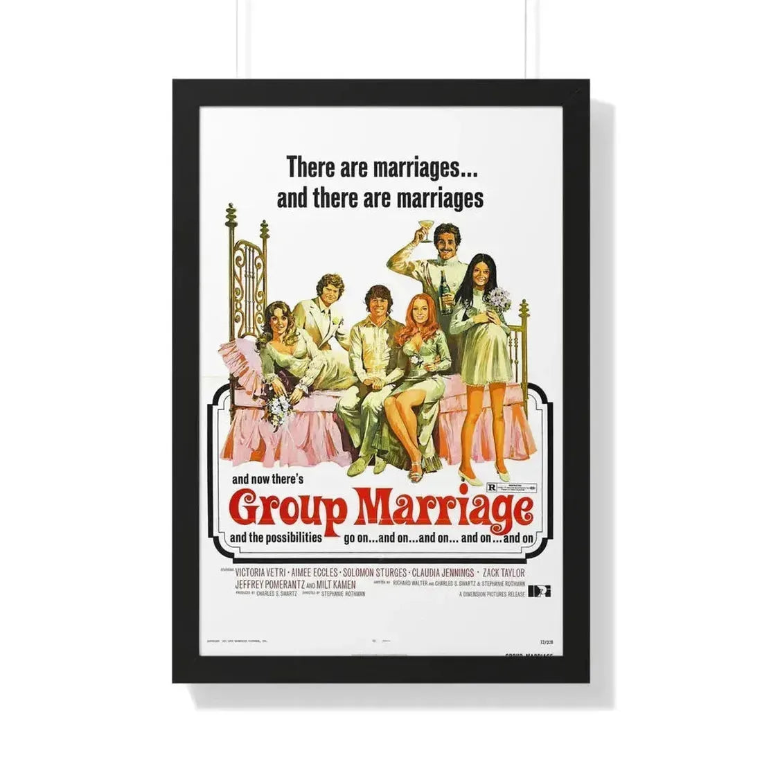 GROUP MARRIAGE 1972 - Framed Movie Poster 20" x 30" Black - The Sticker Space