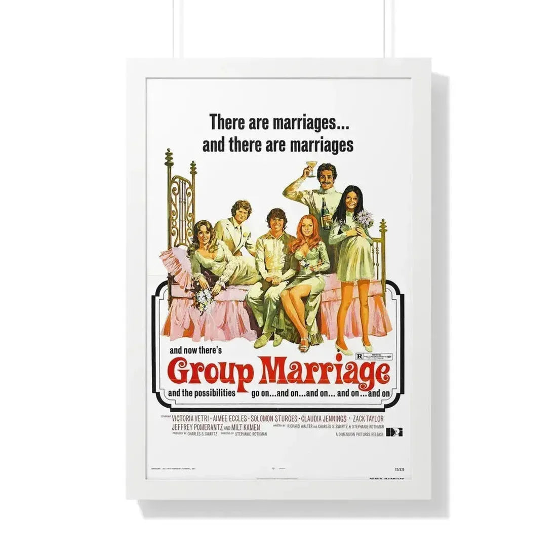 GROUP MARRIAGE 1972 - Framed Movie Poster 20" x 30" White - The Sticker Space
