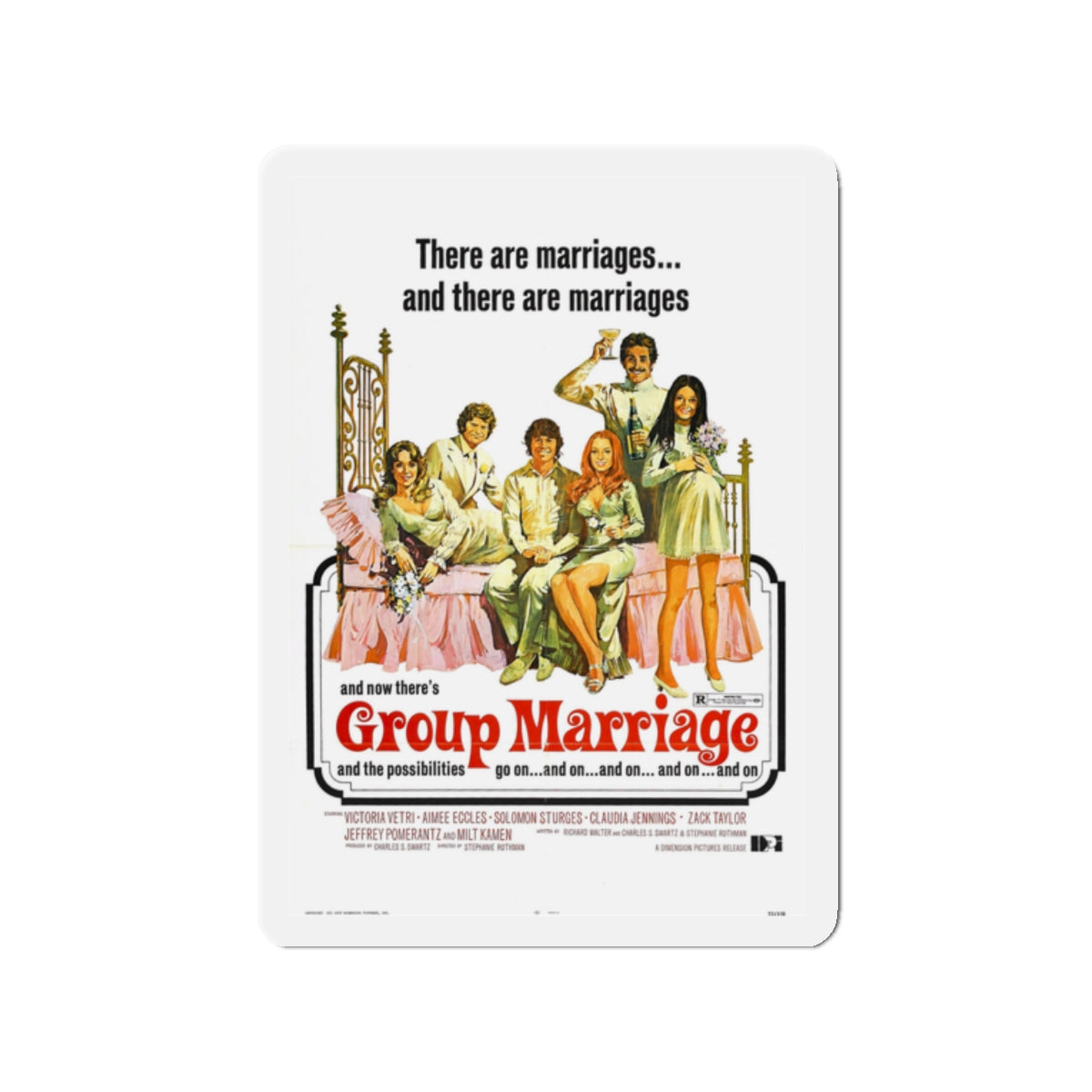 GROUP MARRIAGE 1972 Movie Poster - Die-Cut Magnet-2" x 2"-The Sticker Space