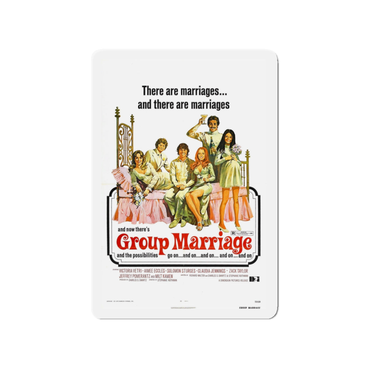 GROUP MARRIAGE 1972 Movie Poster - Die-Cut Magnet-3" x 3"-The Sticker Space