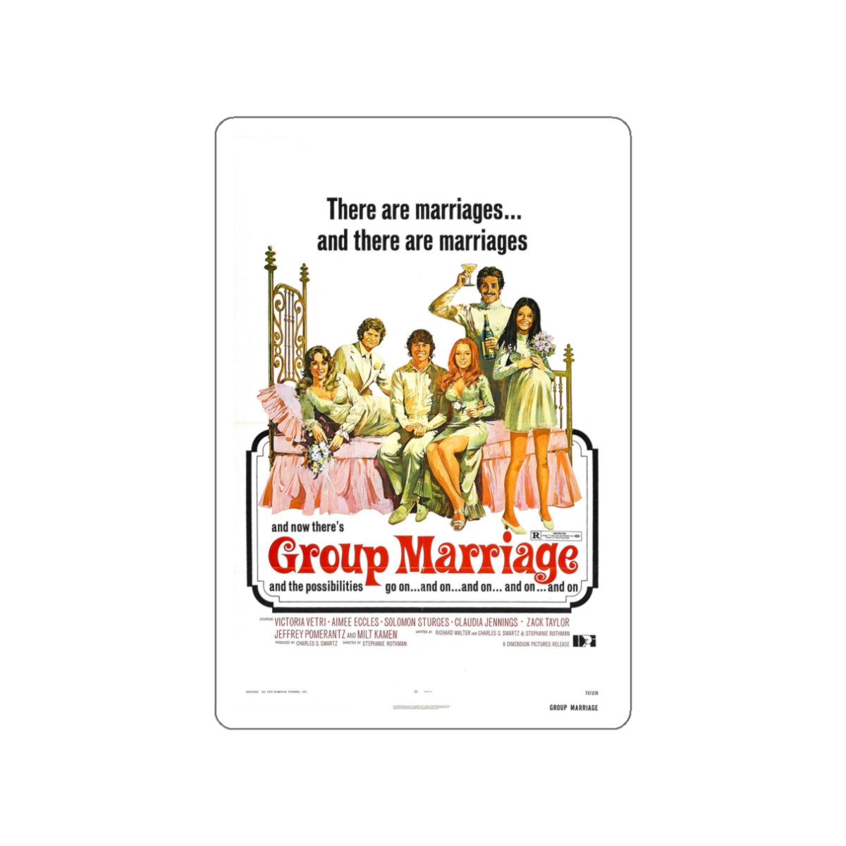 GROUP MARRIAGE 1972 Movie Poster STICKER Vinyl Die-Cut Decal-3 Inch-The Sticker Space