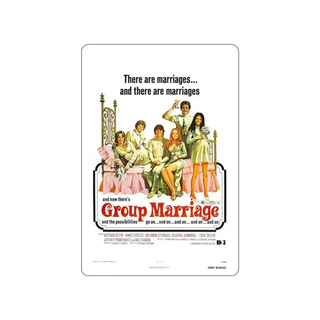 GROUP MARRIAGE 1972 Movie Poster STICKER Vinyl Die-Cut Decal - The Sticker Space
