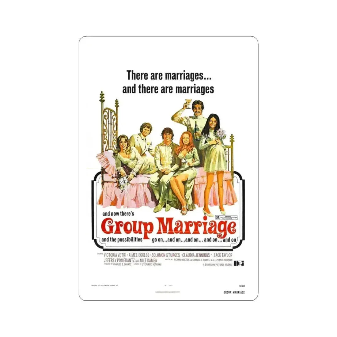GROUP MARRIAGE 1972 Movie Poster - STICKER Vinyl Kiss-Cut Decal 4 Inch White - The Sticker Space