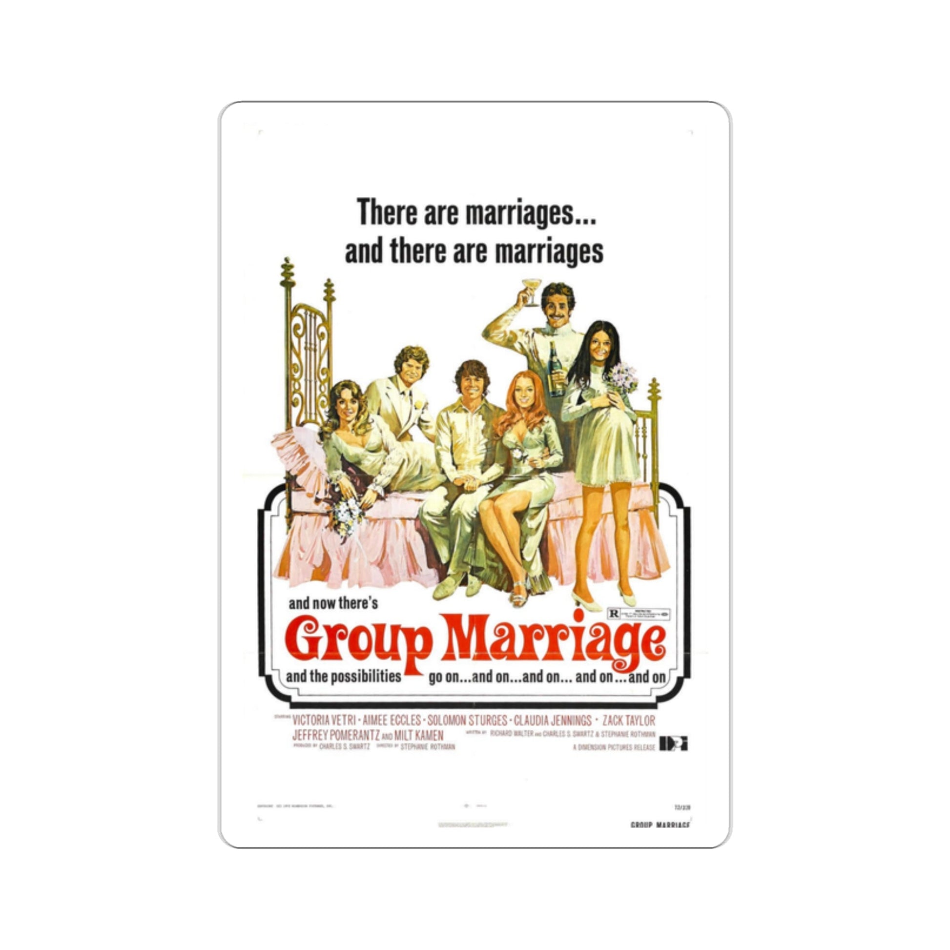 Group Marriage 1973 Movie Poster STICKER Vinyl Die-Cut Decal-2 Inch-The Sticker Space