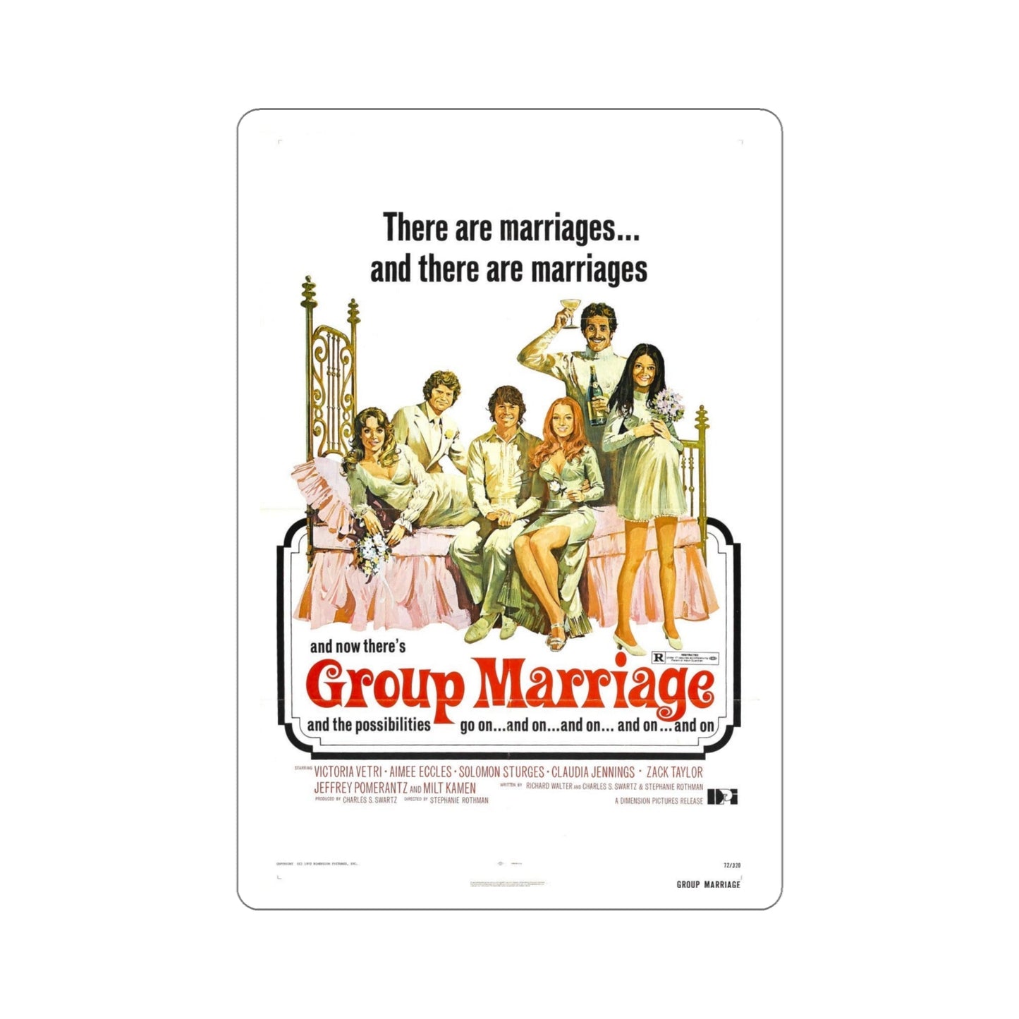 Group Marriage 1973 Movie Poster STICKER Vinyl Die-Cut Decal-6 Inch-The Sticker Space