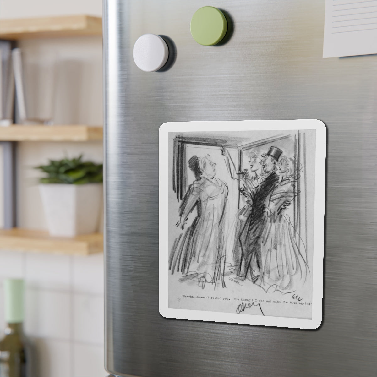 Group of Five illustrations (1) (Magazine Illustration) Refrigerator Magnet