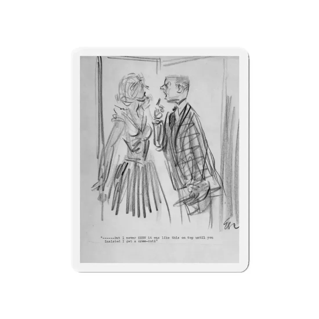 Group of Five illustrations (2) (Magazine Illustration) Refrigerator Magnet 5 Inch Die-Cut - The Sticker Space